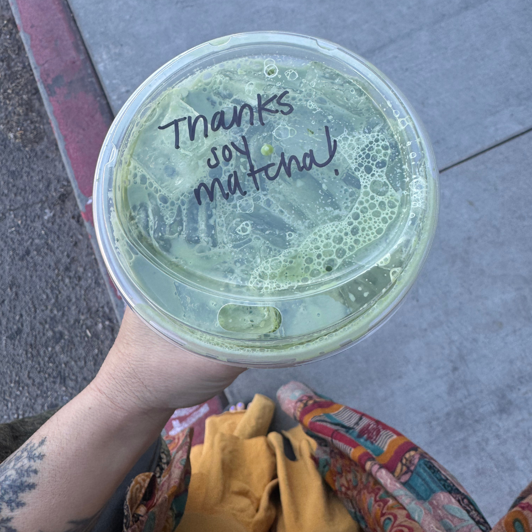 Starbucks matcha latte with oat milk