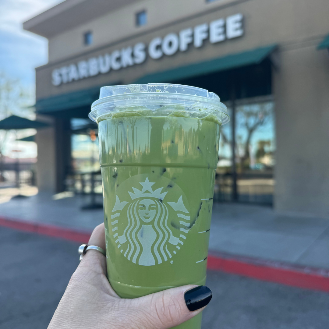 Starbucks matcha latte with oat milk